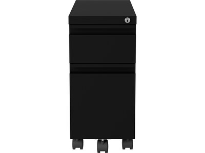 Hirsh HL10000 Series Mobile Vertical File Cabinet, Letter/Legal Size, Lockable, 21.75"H x 10"W x 19.88"D, Black (22650)