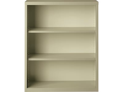 Hirsh HL8000 Series 42H 3-Shelf Bookcase with Adjustable Shelves, Putty Steel (21989)