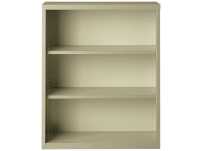 Hirsh HL8000 Series 42"H 3-Shelf Bookcase with Adjustable Shelves, Putty Steel (21989)