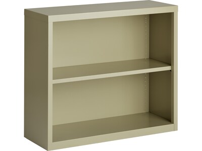 Hirsh HL8000 Series 30"H 2-Shelf Bookcase with Adjustable Shelf, Putty Steel (21986)