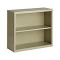 Hirsh HL8000 Series 30H 2-Shelf Bookcase with Adjustable Shelf, Putty Steel (21986)