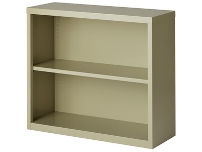 Hirsh HL8000 Series 30"H 2-Shelf Bookcase with Adjustable Shelf, Putty Steel (21986)