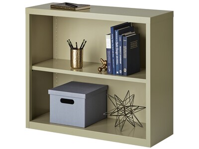 Hirsh HL8000 Series 30"H 2-Shelf Bookcase with Adjustable Shelf, Putty Steel (21986)