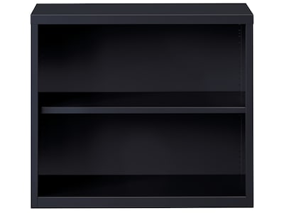 Hirsh HL8000 Series 30H 2-Shelf Bookcase with Adjustable Shelf, Black Steel (21987)
