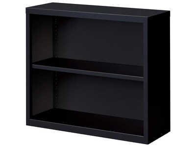 Hirsh HL8000 Series 30"H 2-Shelf Bookcase with Adjustable Shelf, Black Steel (21987)