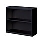 Hirsh HL8000 Series 30"H 2-Shelf Bookcase with Adjustable Shelf, Black Steel (21987)