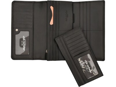 Club Rochelier Leather Clutch Wallet, Black (DH4464-1BLK)