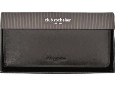 Club Rochelier Leather Clutch Wallet, Black (DH4464-1BLK)