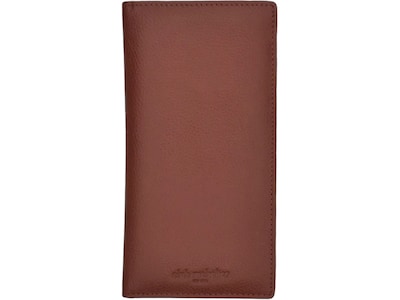 Club Rochelier Leather Checkbook Clutch Wallet, Brown (DH87-1BWN)