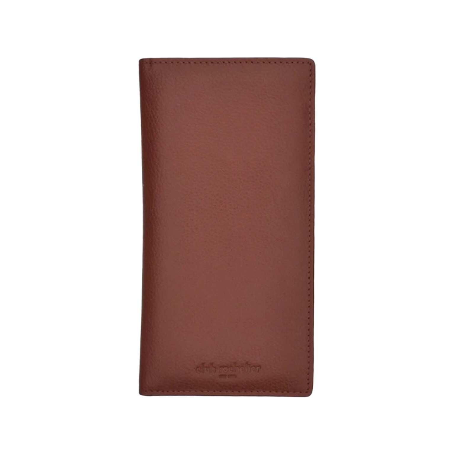 Club Rochelier Leather Checkbook Clutch Wallet, Brown (DH87-1BWN)