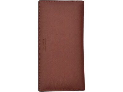 Club Rochelier Leather Checkbook Clutch Wallet, Brown (DH87-1BWN)