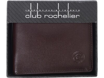 Club Rochelier Leather Zip-Around Billfold Wallet, Mahogany (44300-Mhgny)