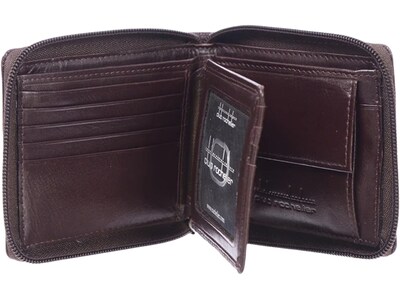 Club Rochelier Leather Zip-Around Billfold Wallet, Mahogany (44300-Mhgny)