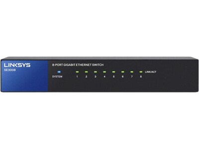 Linksys 8-Port Gigabit Ethernet Unmanaged Switch, Black (SE3008)