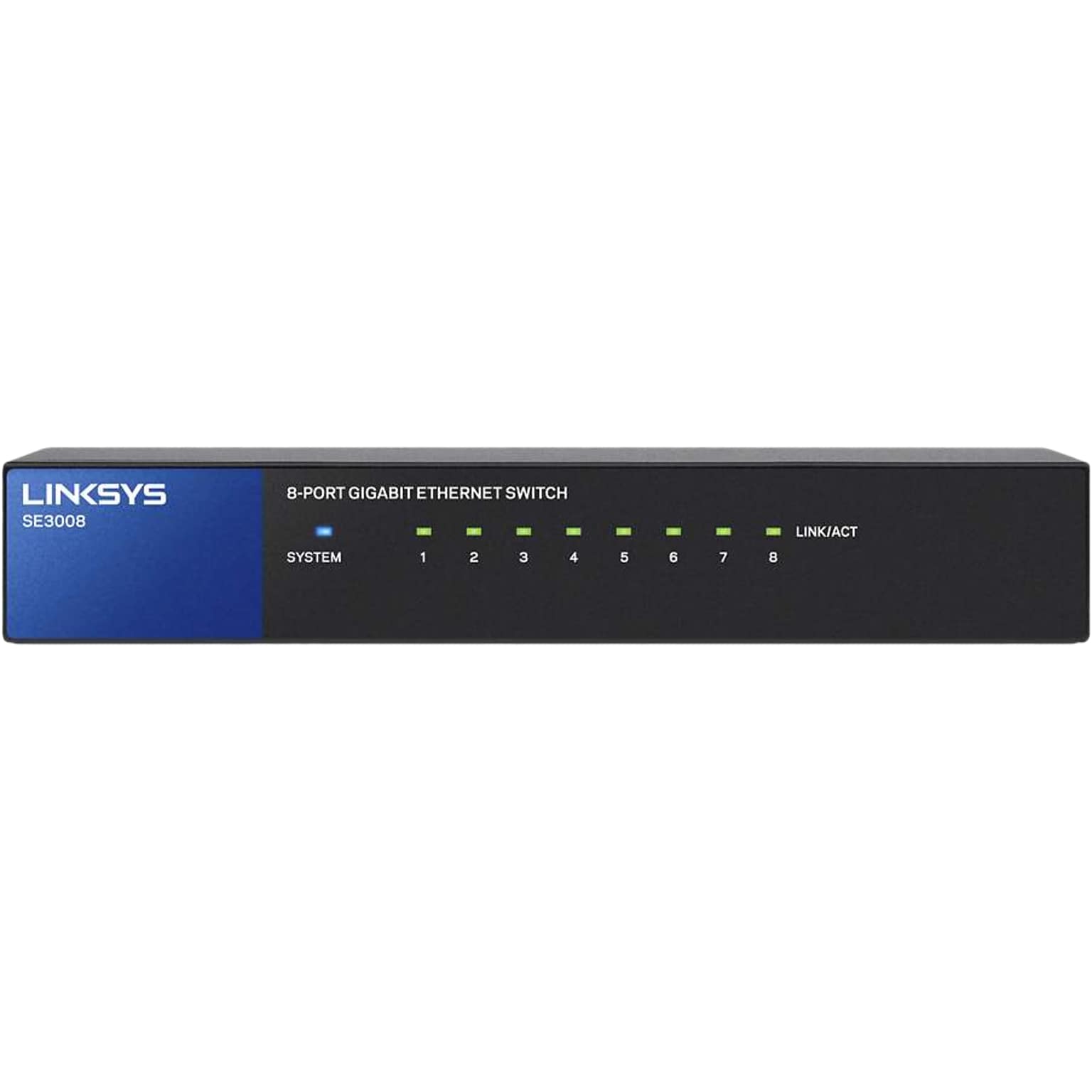 Linksys 8-Port Gigabit Ethernet Unmanaged Switch, Black (SE3008)