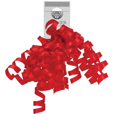 JAM Paper® Grosgrain Curly Gift Bows, Red, 120/Pack (376333989)