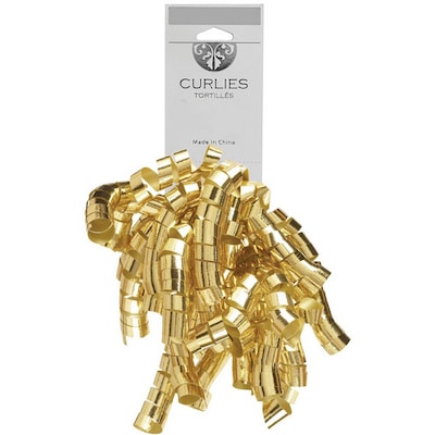 JAM Paper® Curly Gift Bows, Gold, 120 Curlies/Bulk Pack (376333984)