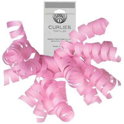 JAM Paper® Grosgrain Curly Gift Bows, Pink, 120/Pack (376333988)