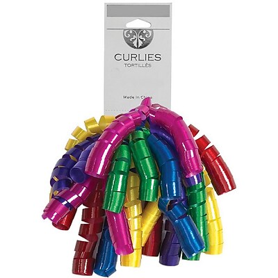 JAM Paper® Curly Gift Bows, Fiesta, 120 Curlies/Bulk Pack (376333977)