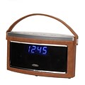 Jensen SMPS-725 Bluetooth Wireless Stereo Speaker with FM Radio Brown/Silver