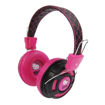 Hello Kitty KT2091BP Over the Ear Foldable Stereo Headphones, Pink