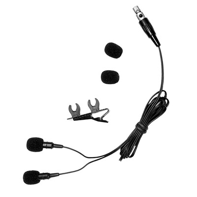Pyle Pro PLMS48 Dual Electret Condenser Cardioid Lavalier Microphone Black
