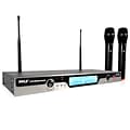 Pyle Pro PDWM5900 UHF Wireless Microphone System with 2 Handheld Microphones