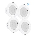 Pyle Home PDIC4CBTL35B 3.5 Bluetooth Ceiling / Wall Aluminum Frame 2-Way Speakers with Built-in LED Light White