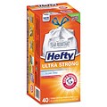 Hefty Ultra Strong 13 Gallon Kitchen Trash Bag, 23.75 x 24.88, Low Density, 0.9 mil, White, 40 Bags/Box (RFPE84638)