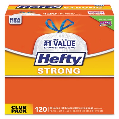 Hefty Strong Large Trash Bags, 30 Gallon, 74 Count