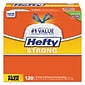 Hefty® Strong Tall Kitchen Drawstring Bags, 13 gal, 0.9 mil, 24" x 27.75", White, 120/Box
