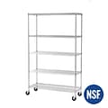 Seville Classics 5-Tier Ultra Zinc NSF Steel Wire Shelving with Wheels (SHE18495ZB)