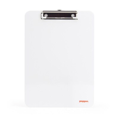 Poppin 9W x 12.5H Clipboard, White, 6 Per Box (105038)