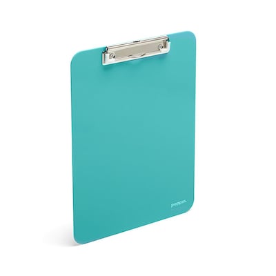 Poppin 9"W x 12.5"H Clipboard, Aqua, 6 Per Box (105035)