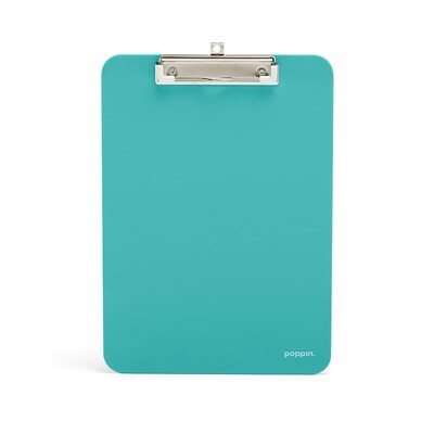 Poppin 9"W x 12.5"H Clipboard, Aqua, 6 Per Box (105035)