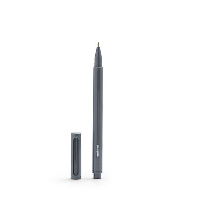 Poppin Dark Gray Signature Ballpoint Pen, Black Ink, Set of 100 (104601)