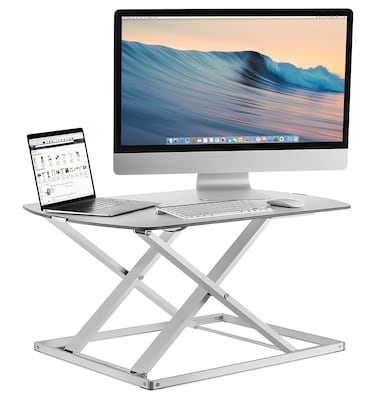 Mount-It! Sit Stand Desk Converter, Height Adjustable Standing Desk, 31 W x 22 D Stand-Up Workstation, holds 22 lbs (MI-7928)