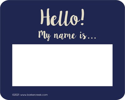 Barker Creek Name Tags/Self-Adhesive Labels, Oh Hello! Set, 45/Pack (1555)