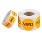 Tape Logic 2" Circle "WED" Days of the Week Label, Fluorescent Orange, 500/Roll