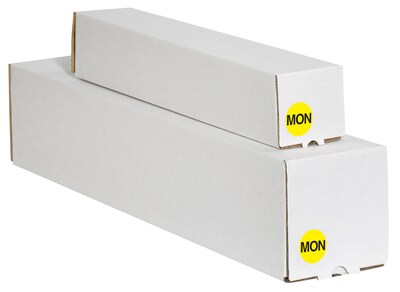 Tape Logic 2" Circle "MON" Days of the Week Label, Fluorescent Yellow, 500/Roll