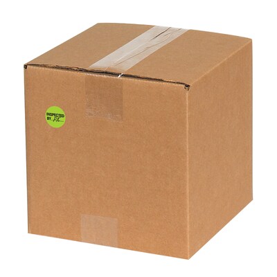 Tape Logic 1" Circle "Inspected By" Label, Fluorescent Green, 500/Roll