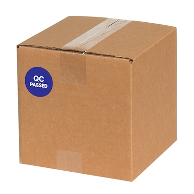 Tape Logic 2" Circle "QC Passed" Pre Printed Inventory Label, Blue, 500/Roll