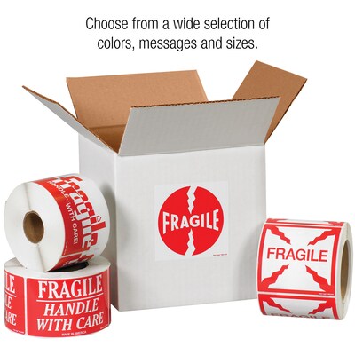 PACKAGING MAX "Fragile This Side Up" Staples Shipping Label, 3" x 5", 500 Labels/Roll (SCL521)