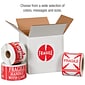 Tape Logic Labels, "Fragile - Handle With Care", 3" x 4", Red/White, 500/Roll