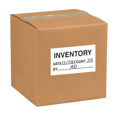 Quill Brand® Inventory Date Count By Labels, Black/White, 5 x 3, 500/Rl