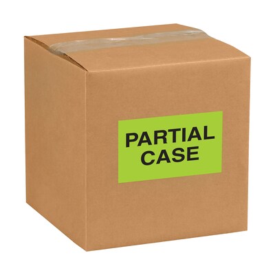 Quill Brand® "Partial Case" Labels, Yellow/Black, 5" x 3", 500/Rl