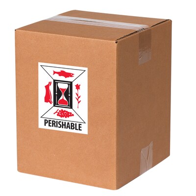 Tape Logic Labels, "Perishable", 3" x 4", Red/White/Black, 500/Roll