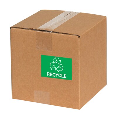 Tape Logic 2" x 3" "RECYCLE" Rectangle Inventory Label, Green, 500/Roll