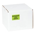Tape Logic Climate Labels,  Refrigerate Upon Arrival, 2 x 3, Fluorescent Green, 500/Roll (DL132