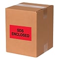 Tape Logic Labels, SDS Enclosed, 3 x 5, Fluorescent Red, 500/Roll (DL1405)